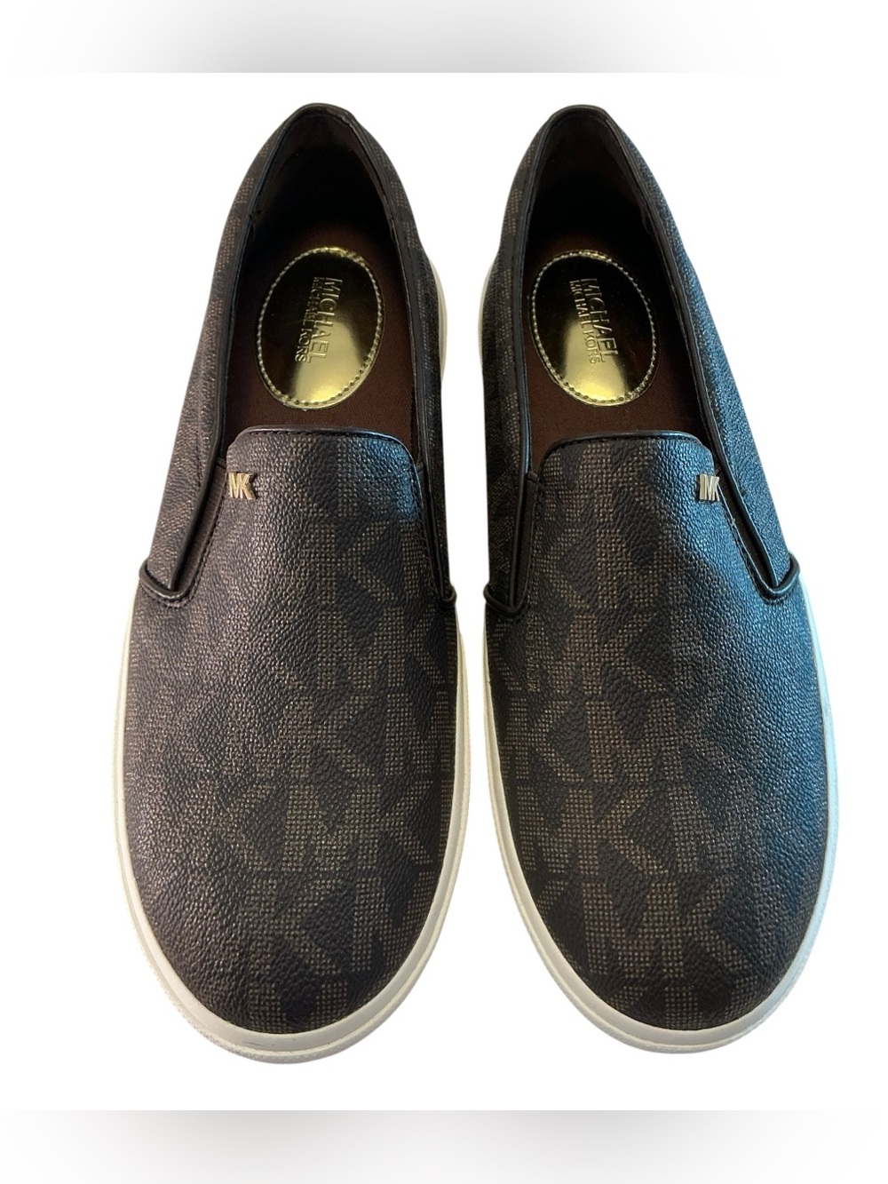Michael Kors Boerum Double Signature Slip-On Sneaker Loafer Style Brown 7.5M
